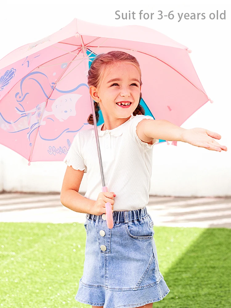 
Diomio Mermaid 3D Personalized Cute Cartoon Umbrella Children Creative Kids Animal Folding Umbrella 
