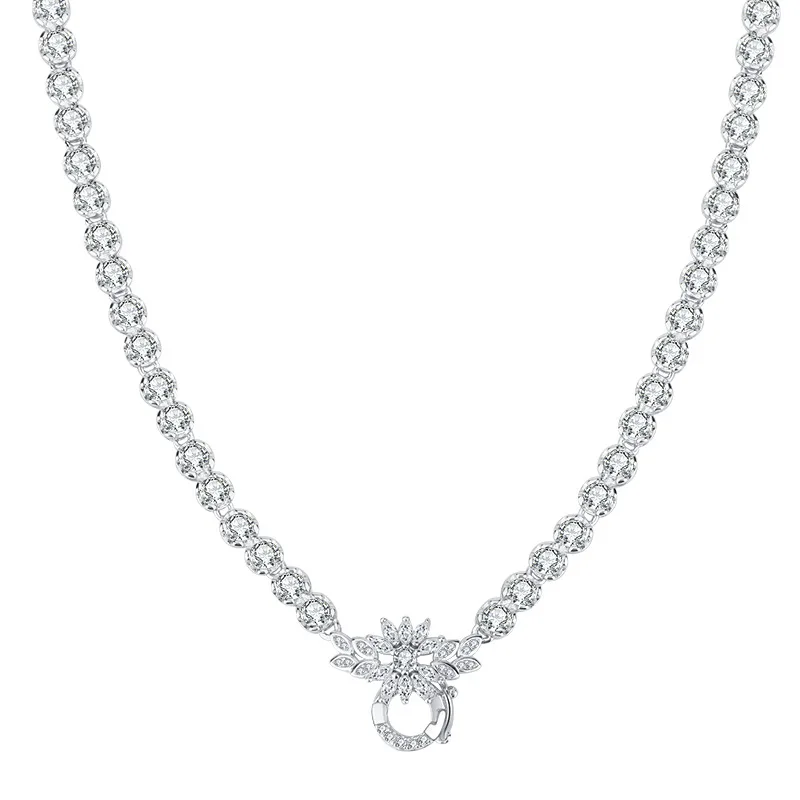 Hot Sell S925 sterling silver fulled drilled Necklace Jewelry Wholesale natural High carbon stone pendant Couple gift necklace