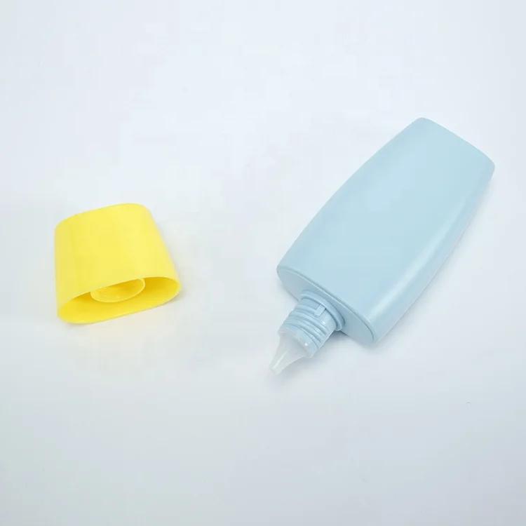 customized 50ml empty blue applicator squeeze bottle luxury sunscreen packaging