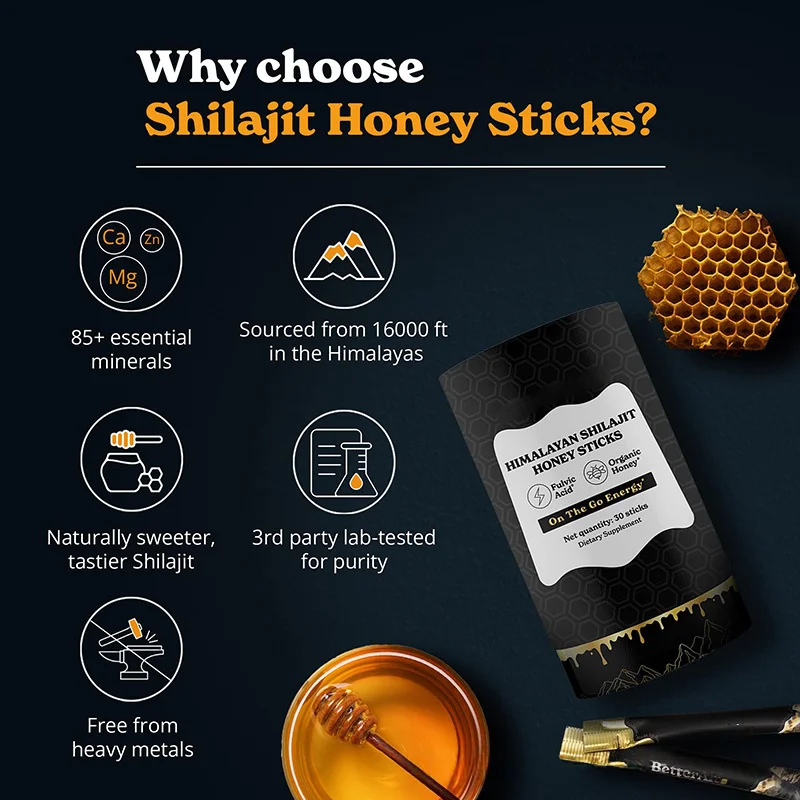 Wholesale Organic Shilajit Honey Sticks health food grade shahid anwar shilajit puro original shilajit energy drink