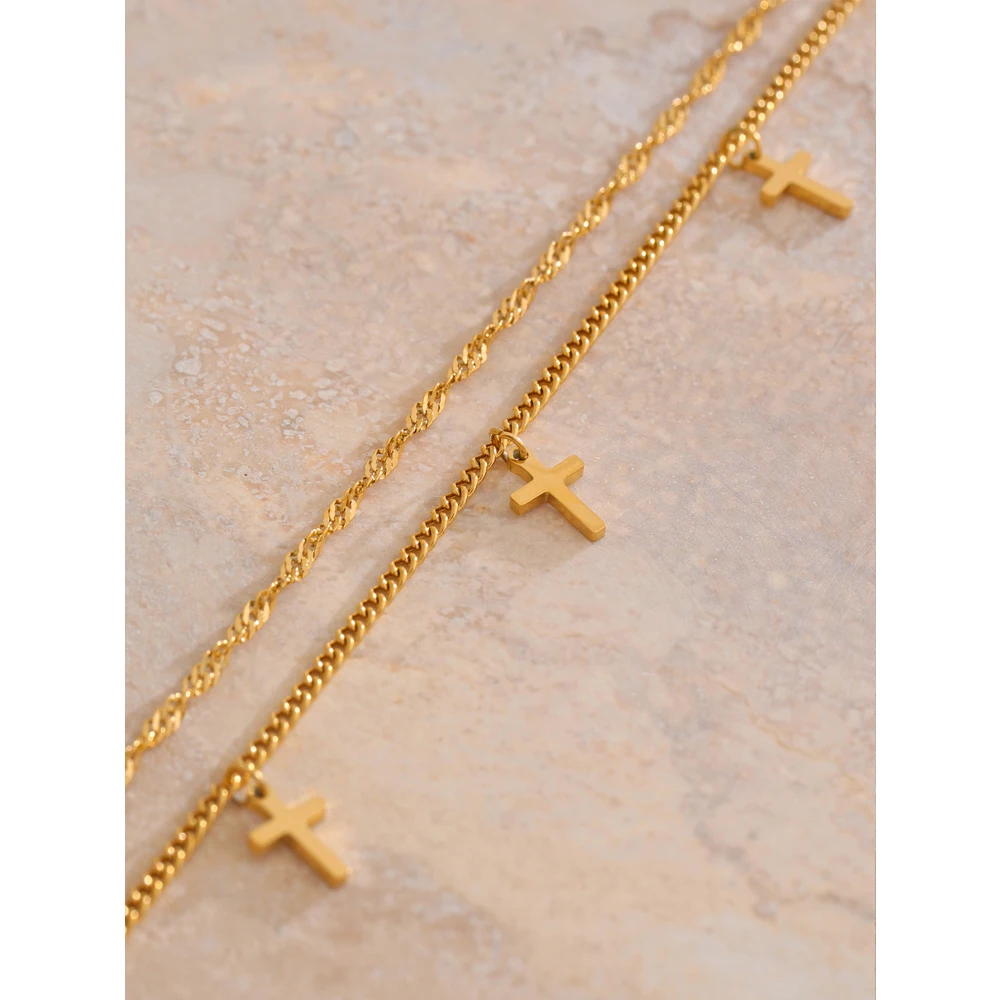 JINYOU 4273 Summer Stylish Stainless Steel Tarnish Free Waist Chain Body Chain for Women Body Accessories with Cross