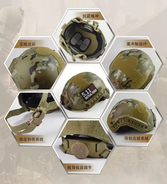 Light Camo Multicam Color Safety Helmet YF Aramid Material FAST Tactical Training Helmet