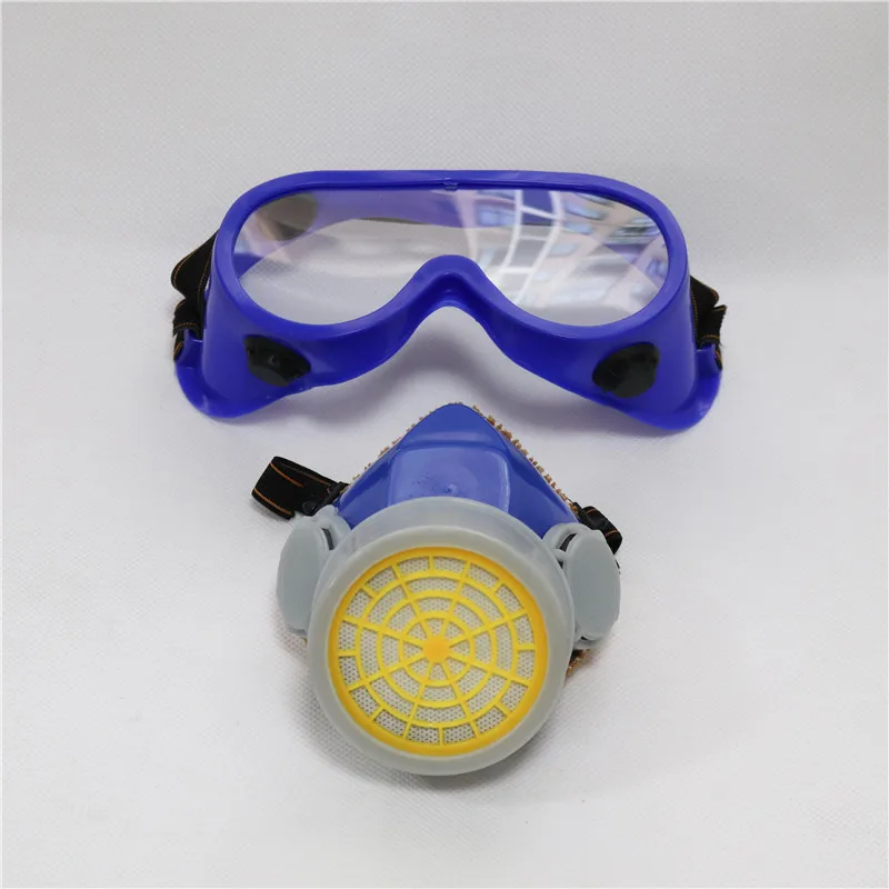 Custom logo half face protective industrial replaceable double cartridge gas chemical respirator mask