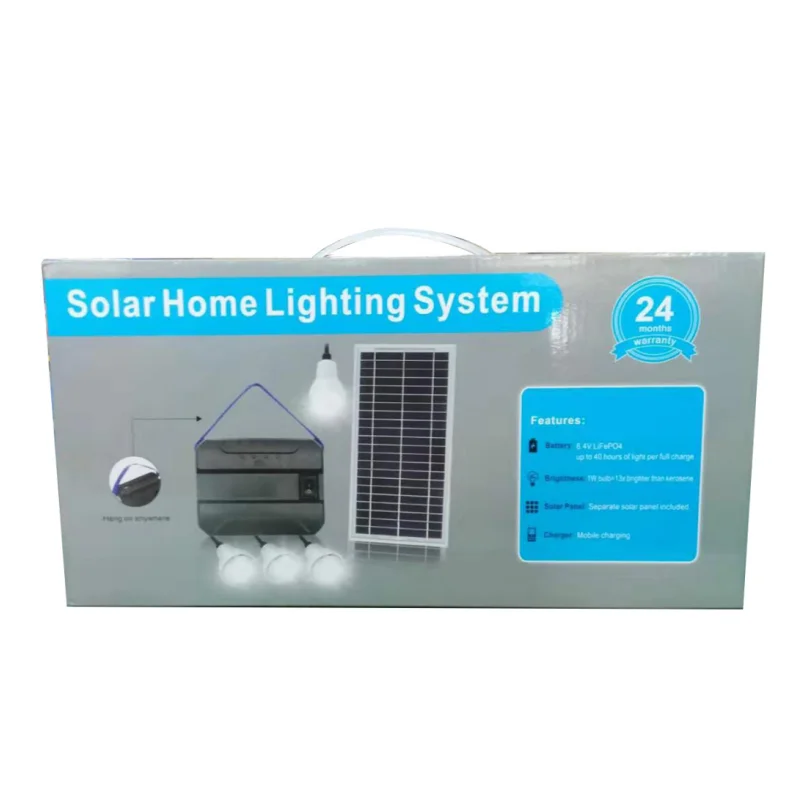 Low price high quality solar lighting kits, with phone charging and 3 bulbs to light up 3 rooms,2 year warranty solar LED light