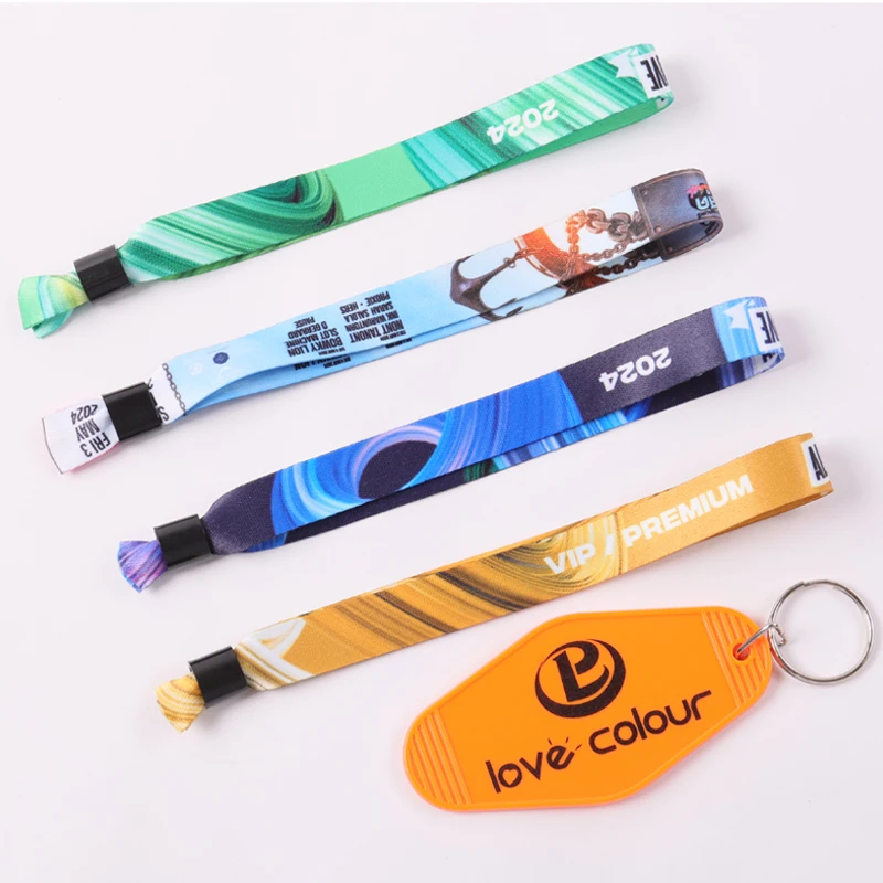 Custom Event Wrist Hand Band Colorful Fancy Wrist Band Festival Eco-friendly Fabric Satin Wristband
