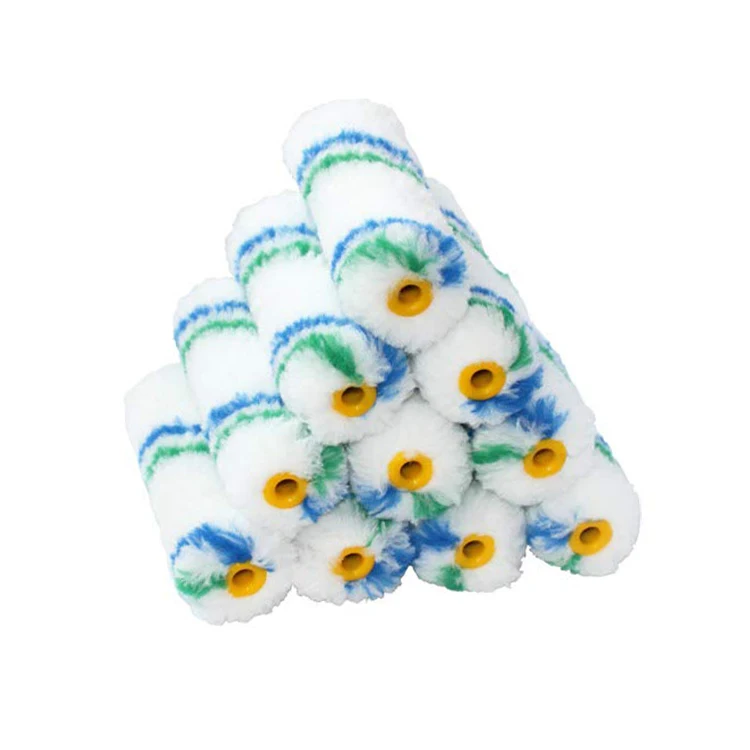 High Quality Wholesale Acrylic Blue Striped Paint Roller Brush Mini Roller Cover