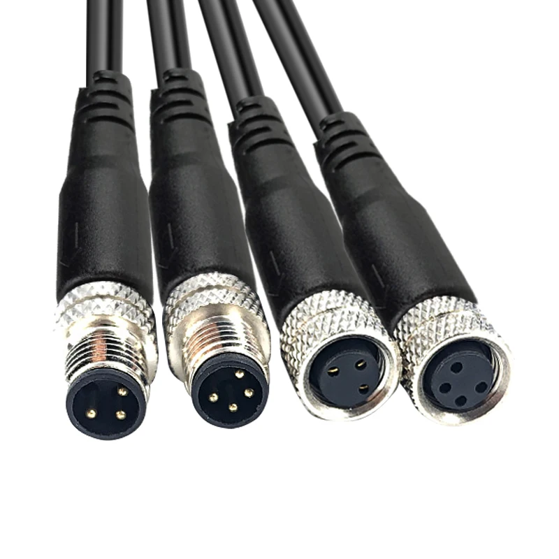 m8 male connector to board m8 clamping knob female m8 vertical female 3pin smt m8 connector cable