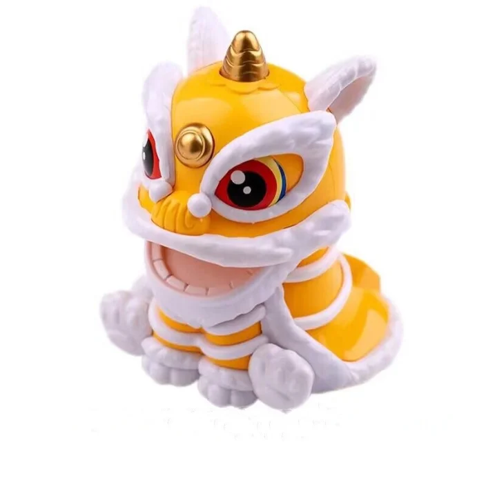 7.3*7.8*9.5CM Solar Nodding Head Lion Dance Handmade Cat Solar Power  Plastic Dance Lion for Coffee Shop Car Decor