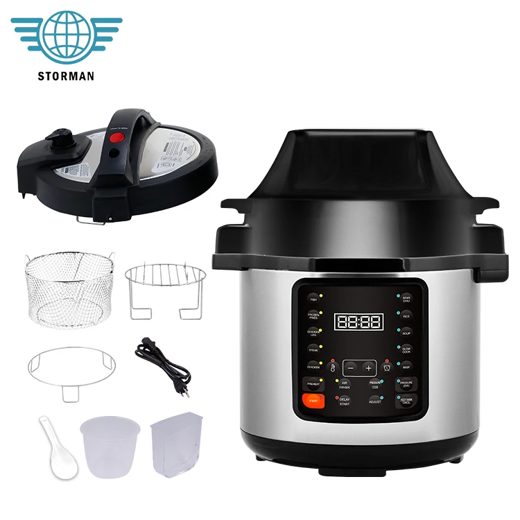 Good Quality 6L 1500w Led Touch Screen Deep Fried Pressure Cooker Air Fryer