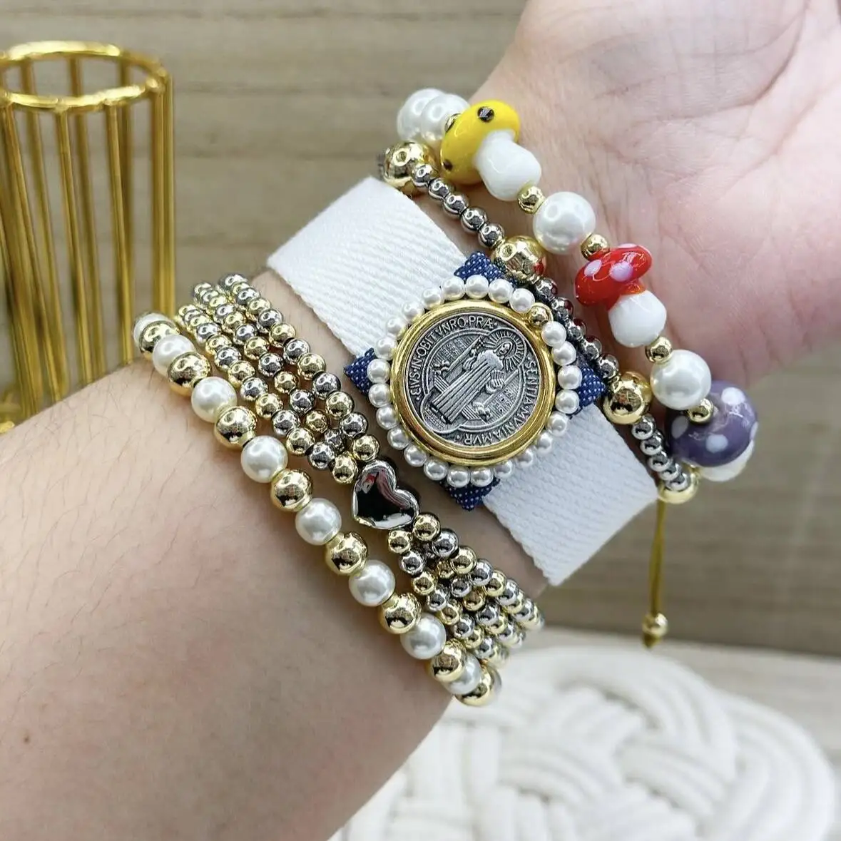 LS-B6316 Beautiful women bracelets jewelry miyuki handmade bracelets multi   designs gold beads heart fashion bracelets