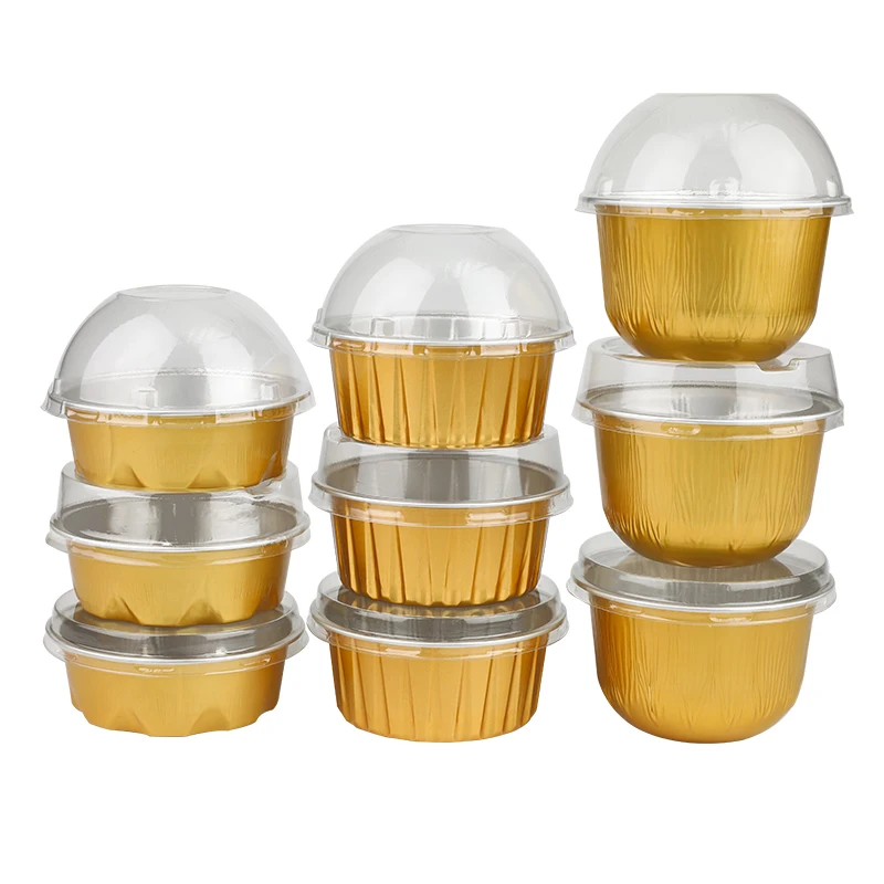 OEM Logo Small Size Aluminium Foil Container  Disposable Cupcake Container