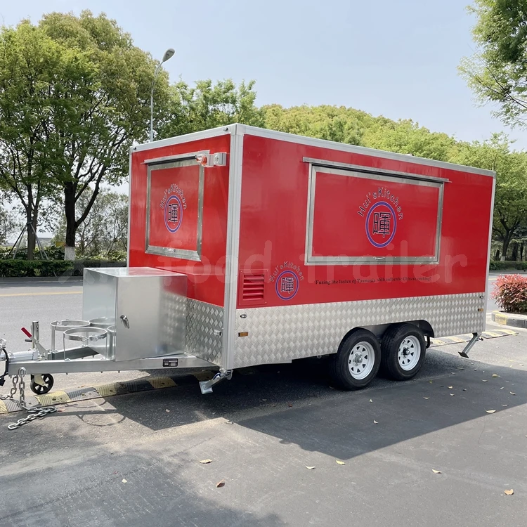 Restaurant Equipment Wheat Mill Food Truck Pizza Trailer Fully Loaded Wheat Flour Mobile Restaurant Cheapest 8.5 by 22