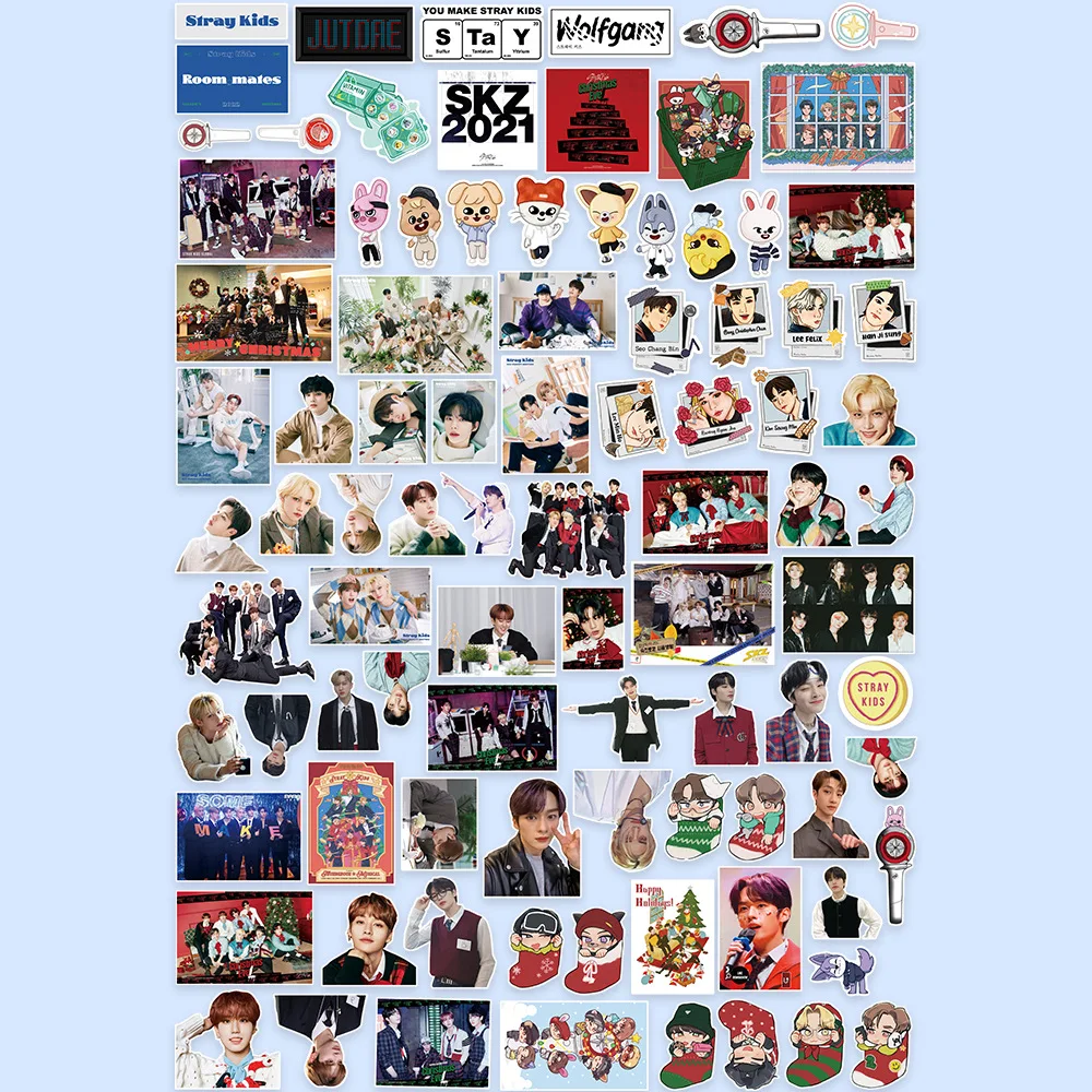 90Pcs/Set Kpop Stray Kids Stickers New Team Stickers For Refrigerator Car Helmet DIY Gift Box Guitar Luggage Stickers