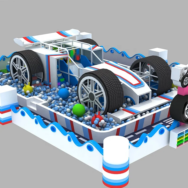 racing car set theme playground equipment with big ocean ball pool formula car soft indoor playground