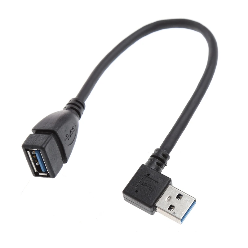 USB 3.0 Extension Cable USB3.0 A Male to Female 90 Degree Left & Right & Up &Down Angled Extender Black 20cm