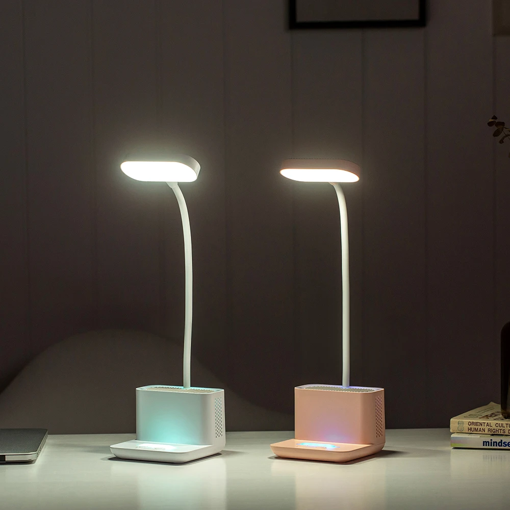 
New design 2 in 1 negative ions air purifier multi-functional led reading beside table lamp with phone holder 