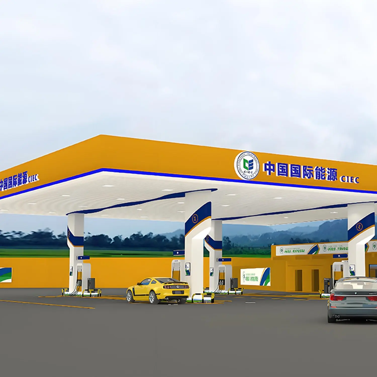 Steel Truss Shed Structure Petrol Station Canopy Economical Gas Station Roof Space Frame Construction Steel Structure Buildings