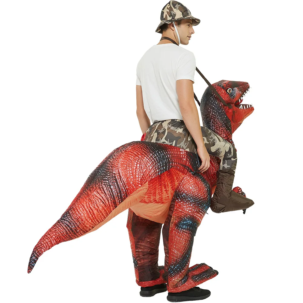 Надувной костюм T Rex коричневый динозавра REX латексные Боди надувные костюмы для взрослых обслуживание OEM