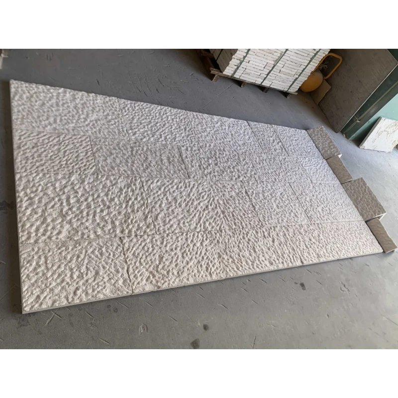 SHIHUI Background Material European White Limestone Natural Stone Hand Chiseled Surface Wall Cladding Stone Veneer Exterior