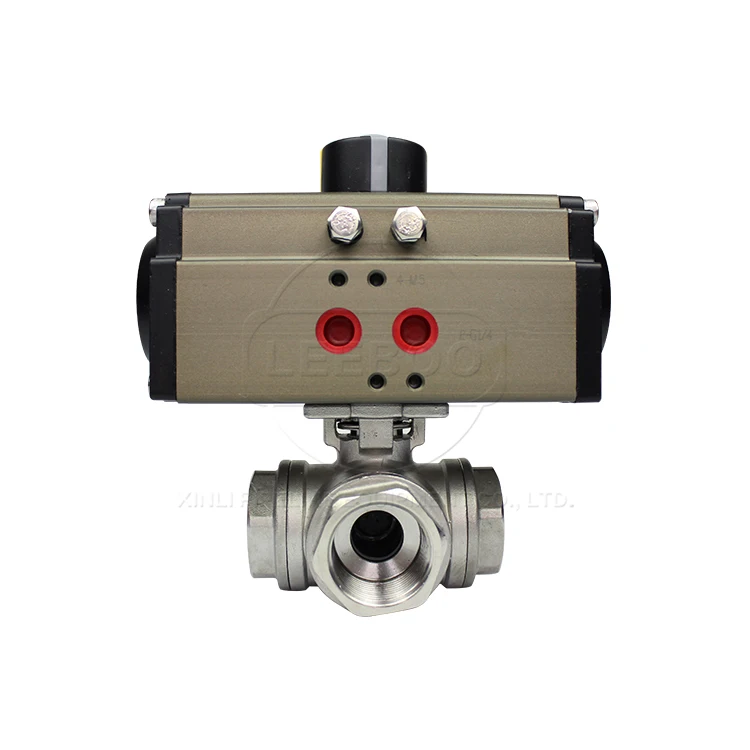 3 inch 4 inch Various Sanitary stainless steel 1000psi 3 PC 3 way 2 way ball valves with pneumatic actuator