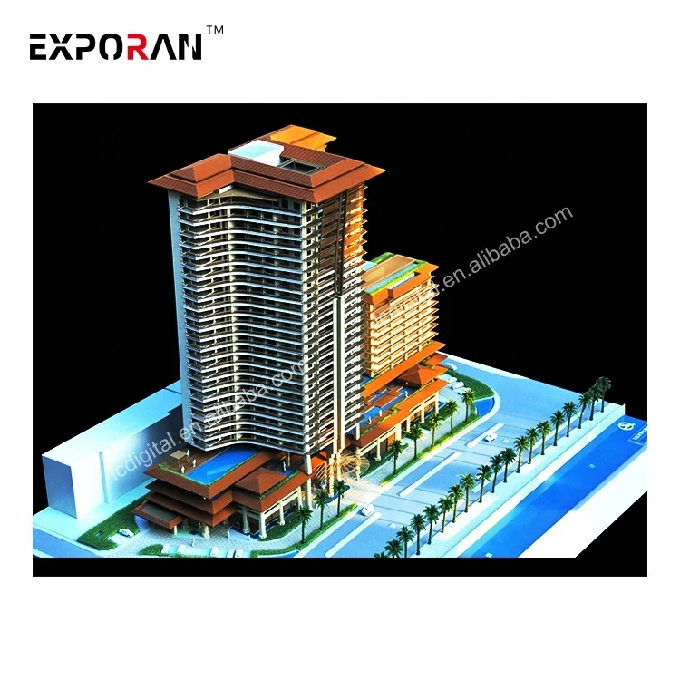 Architectural acrylic 3d models for business center in other construction & real estate
