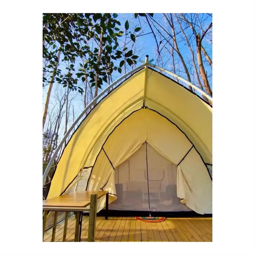 Hot Sale Canvas Safari Tent Cold-Resistant Luxury Waterproof Hotel 900D Oxford Cloth