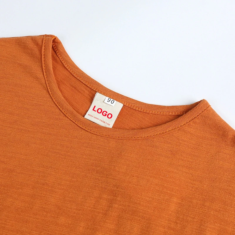 custom logo toddler girl tee Crew Neck Short sleeve Kids Tee Shirt 100% Cotton Plain Blank Baby Infant Toddler Tee Shirt