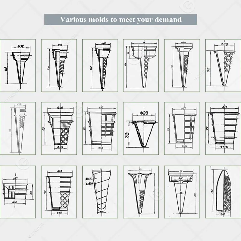 Wafer Sugar Roll Icecream Cone Bake Mould Semi Automatic Big Small Pizza Ice Cream Make Maker Machine India