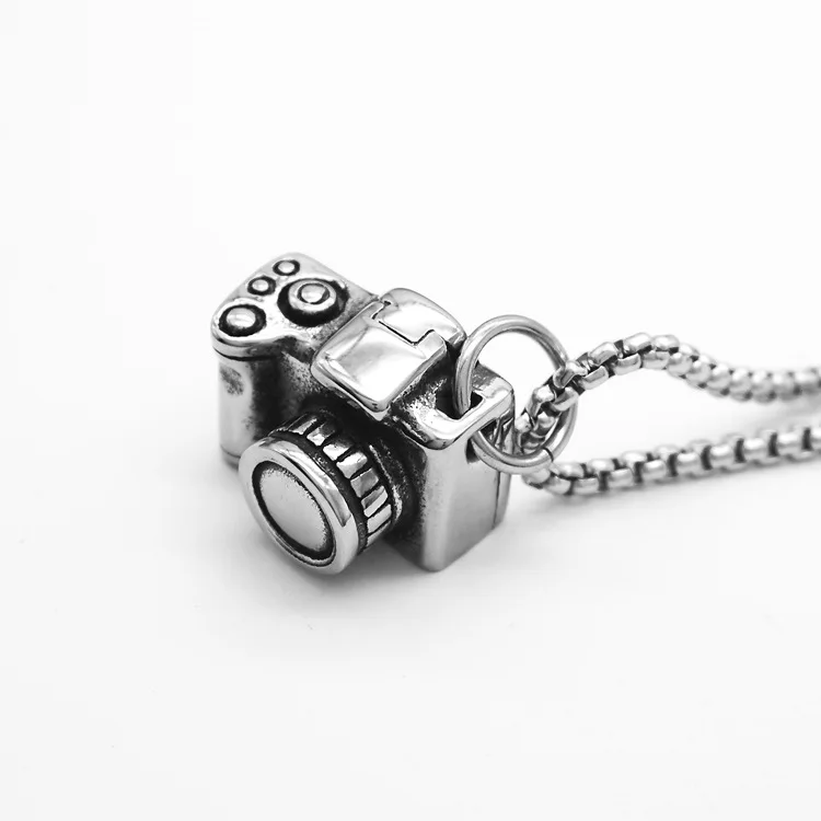 Vintage Jewelry Camera Miniature Stainless Steel Jewelry for men Photography Gifts