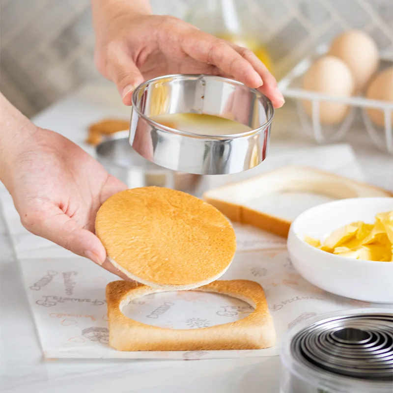 Nonstick Muffin Tart Ring Mold Round Metal Cooking Pastry Ring Molds Food Making English Muffin Rings