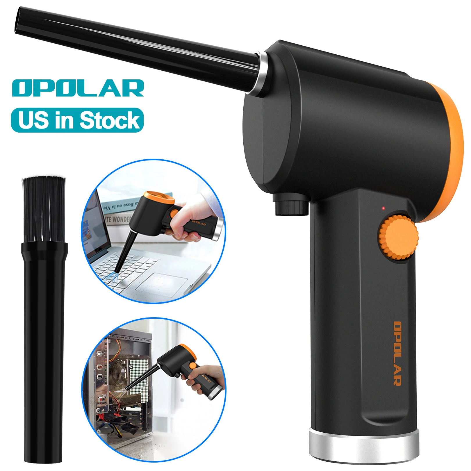 OPOLAR Car Keyboard Electric Computer Duster Blower Portable Air Duster Rechargeable Wireless Compressed Cordless Air Duster