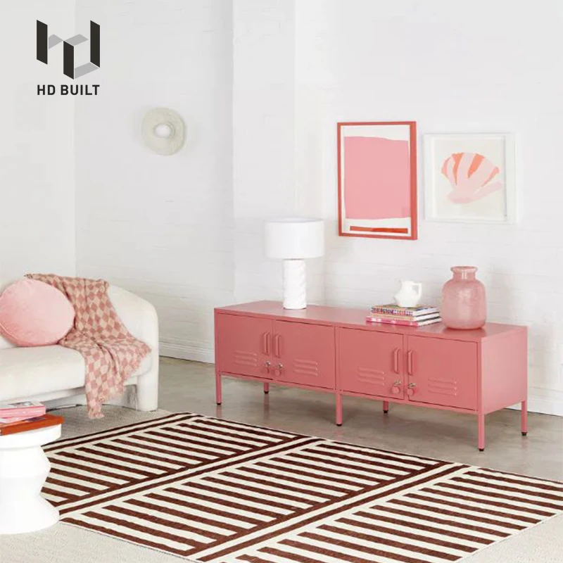 Home furniture Living Room modern colorful steel TV cabinet metal living room storage cabinet swing Door Cabinet