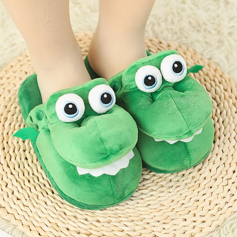 2021 Tik tok Funny product hot stuffed Plush walking crocodile slippers open mouth slipper