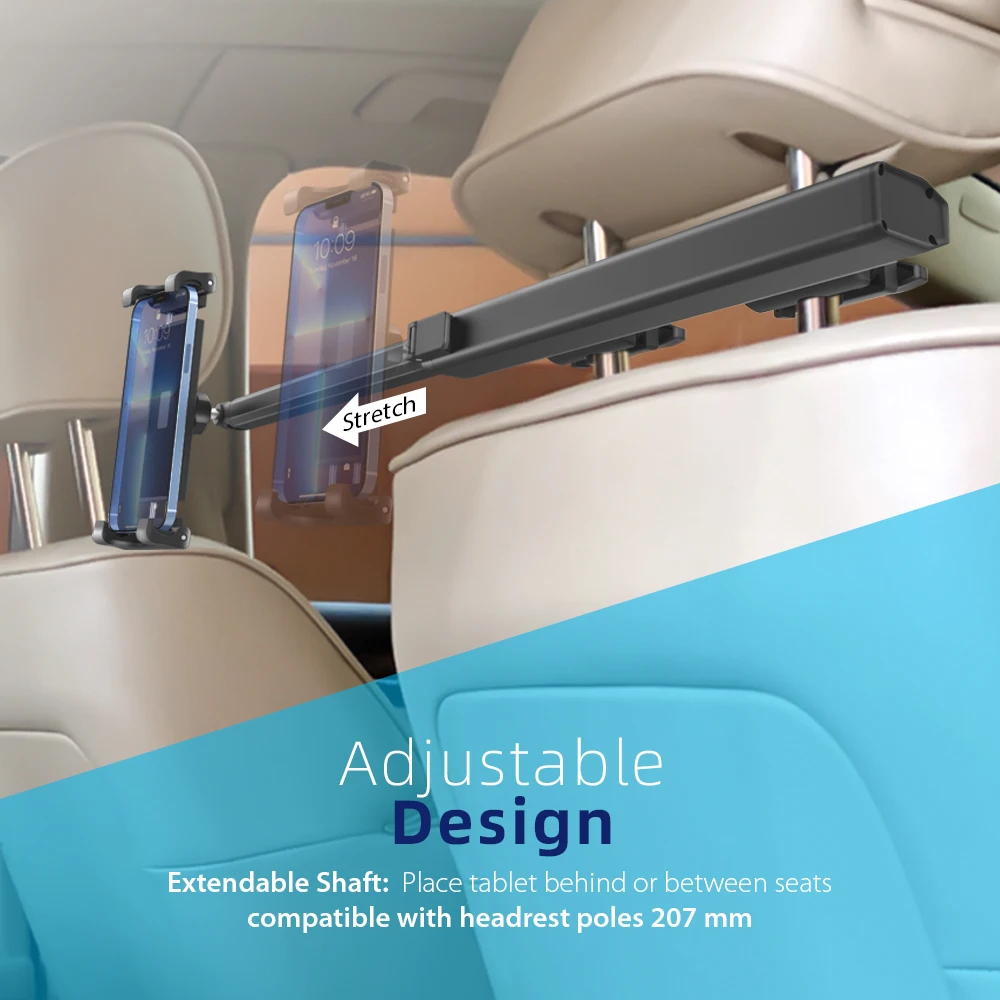 Aluminium Alloy Car Headrest Tablet Phone Stand Adjustable Backseat Tablet Mobile Phone Holder Car Mount