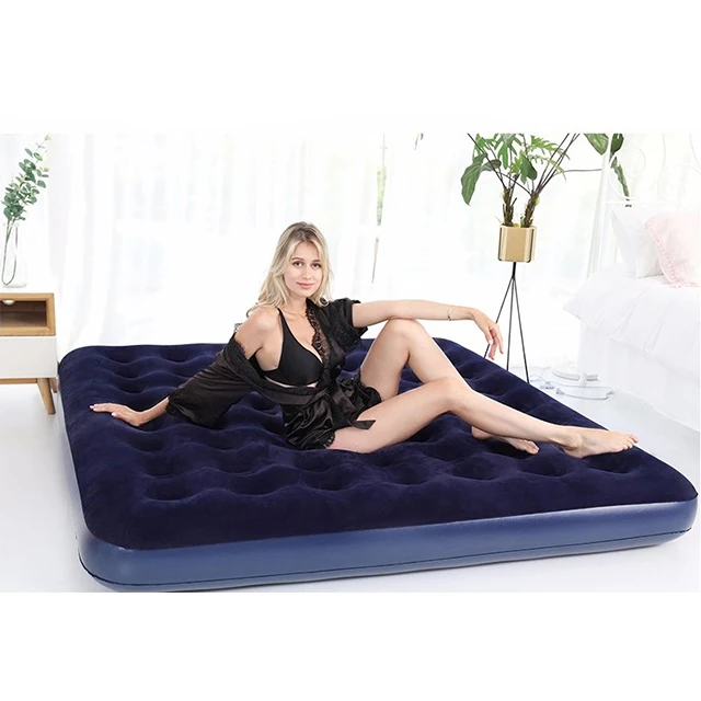 Folding  Queen Air Mattress Inflatable bed Double Triple For Indoor & Outdoor With electric inflatable air Pump
