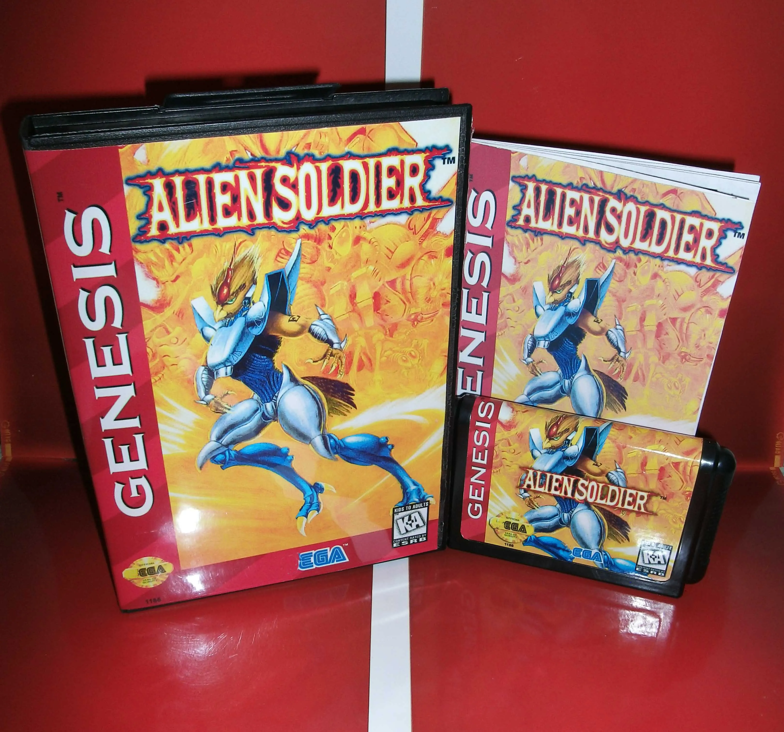 Alien Soldier US EUR Japan Cover With Box And Manual For Sega Megadrive Genesis Video Game Console 16 bit MD card