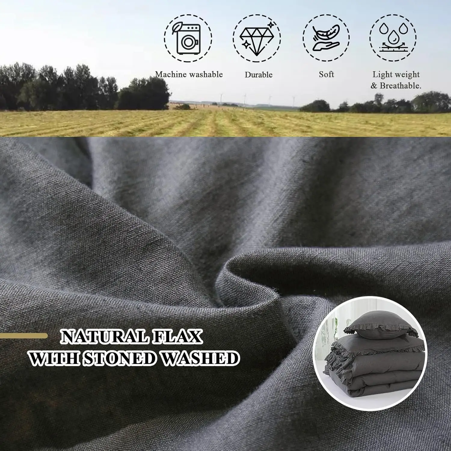 100% Linen Duvet Cover Set 3 Pcs Natural French Flax Blush Pink Duvet Cover Breathable Linen Bedding Comforter 2 Pillowcases