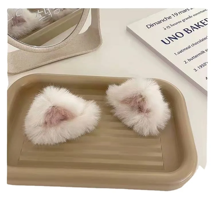 winter hairpin fur Luxury hair pins Fashion Crystal Hairpin Korean Custom Furry Hair Clip Pearl Hair Clips  hairpin fur