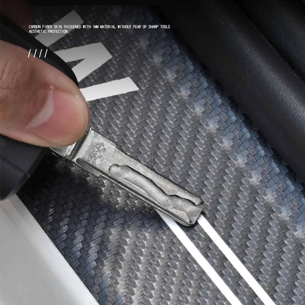 4pcs car Sticker door carbon leather Fiber Sill Plate For ford focus 2 3 MK1 MK2 MK3 MK4 VIGNALE ST-Line accessories car styling
