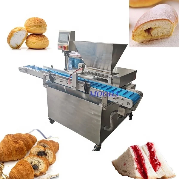 croissant bread pastry donut chocolate cream paste injecting equipment butter cream stuffing bread filling machine