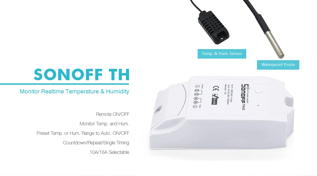 100% New Digital-output relative Digital Temperature Sensor Humidity Sensor AM2301 For Smart Home SONOFF TH10/ 16 Wifi Switch