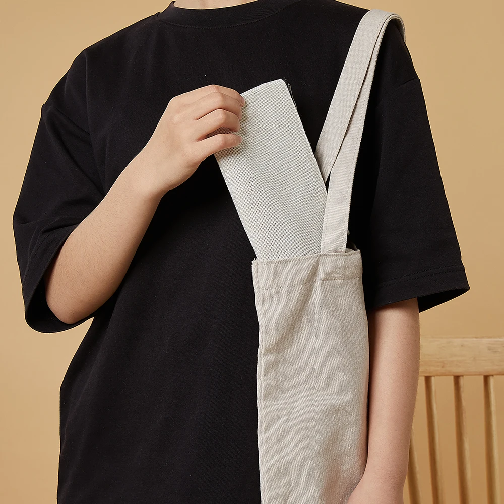 380g  linen Solid Canvas Pencil Pen Bag Large Capacity Creative Korea Fabric Pencil Case For School