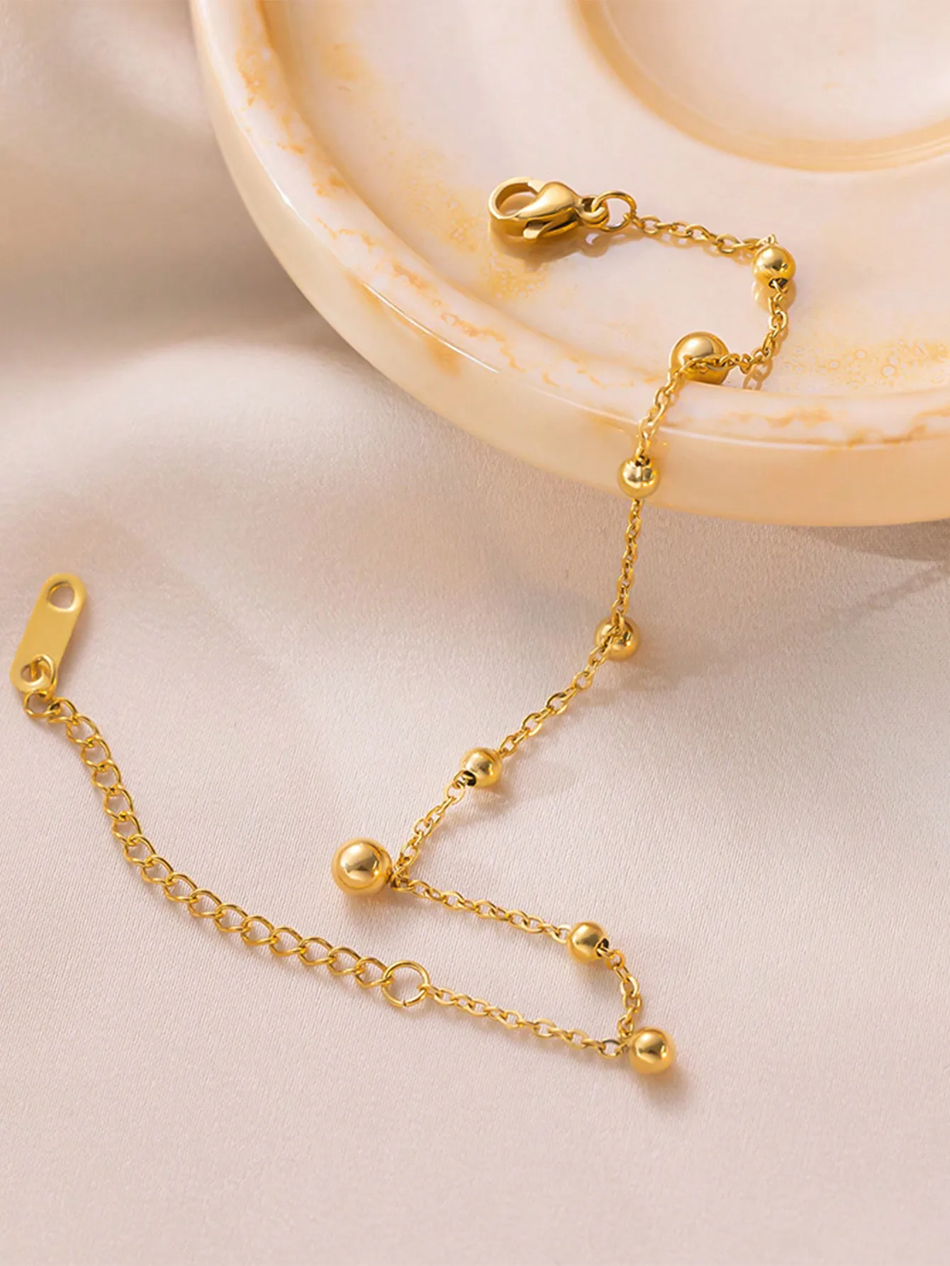 1pc Versatile Beaded Bracelet For Girls, With Minimalist & Cool-Toned Design, Adding Elegance And Superior Feeling