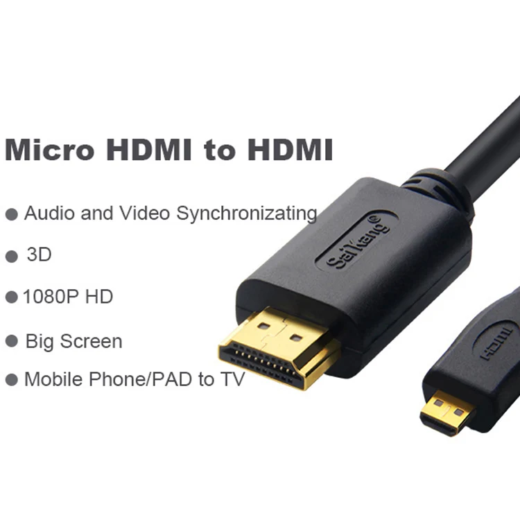 Китай Dongguan сигнал подключения HDMI к Micro HDMI кабель для мобильного телефона laptop4k micro HDMI кабель