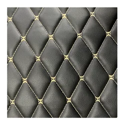 1.6M Embroidery Quilted Diamond Stitching Leather 5.0MM polyurethane Foam For Car Seat Cover PVC Synthetic Leather
