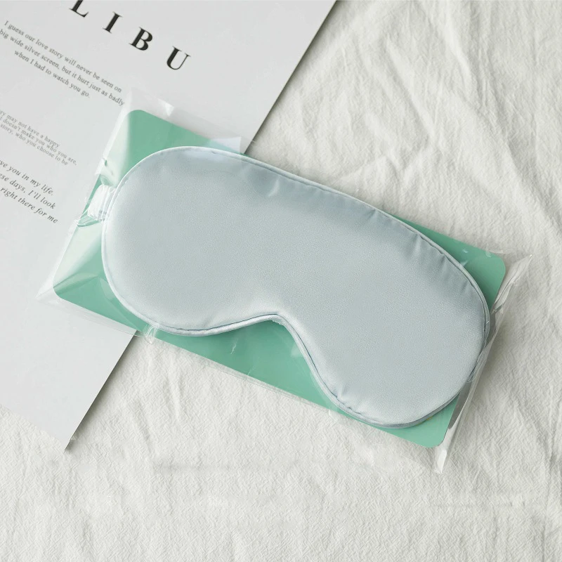 Custom Logo Design Embroidery Digital Print Double-Side Satin Silk EyeShade Plain Sleeping Eye Mask Cover with Elastic Band