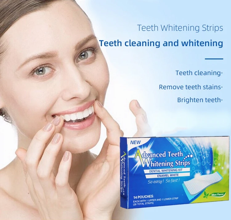 Best selling custom logo organic advanced 3d teeth whitening strips