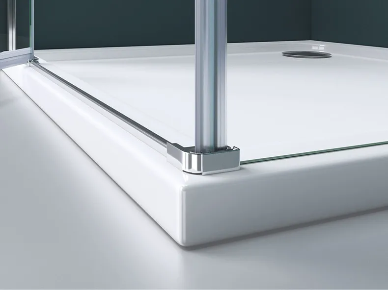 Customized 304 Stainless Steel Shower Room Single Framed Bi-Fold bathroom corner Tempered Glass Shower Door