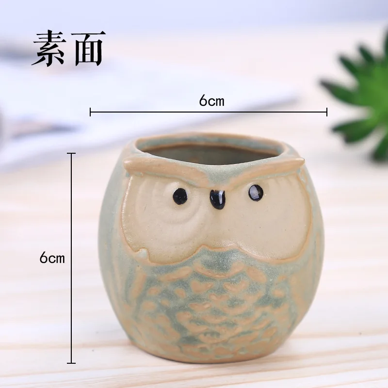 Hot Sale Small Artificial Plant Pots Mini Succulent Ceramic Owl Flower Pot