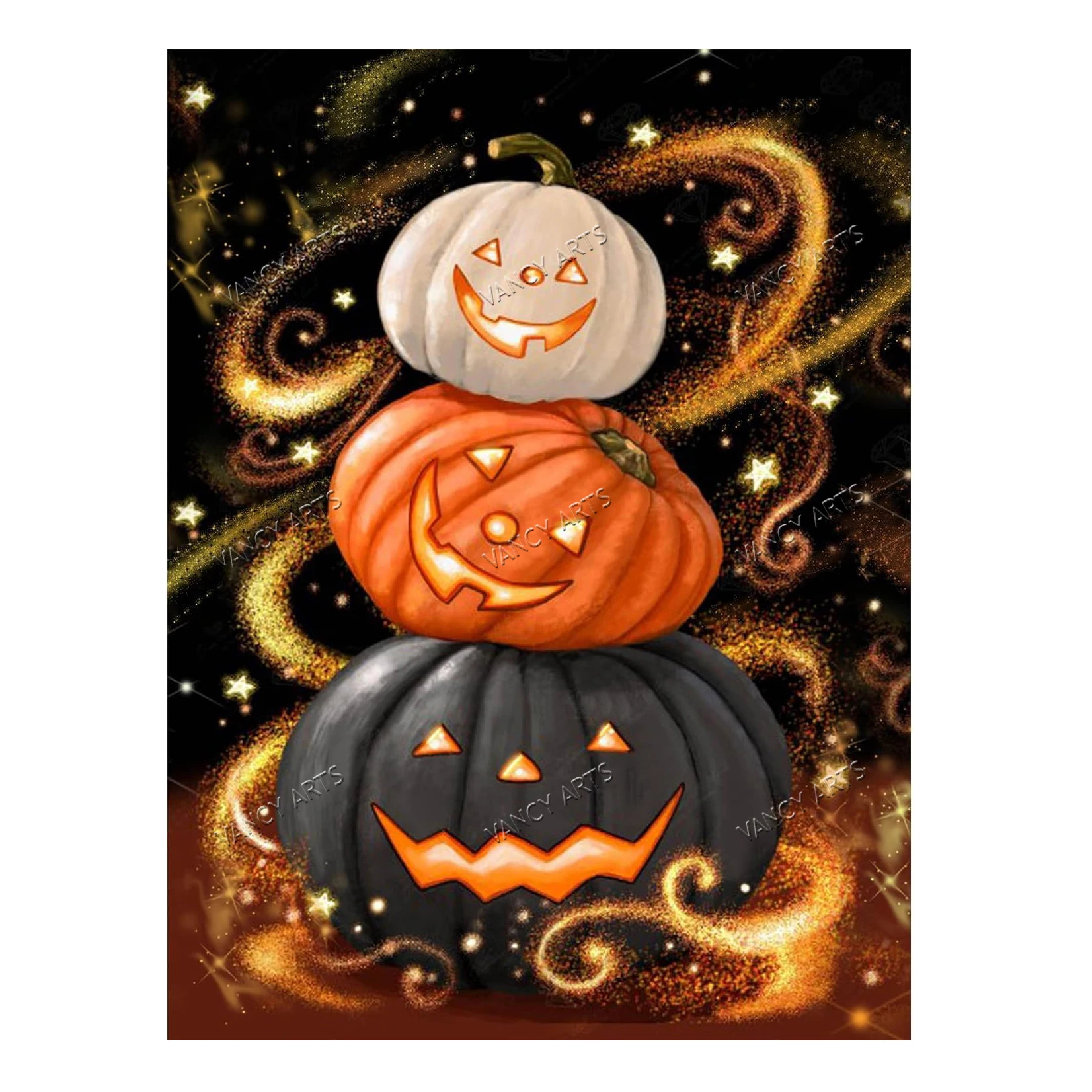 Halloween Diamond Painting Kits for Adults, Pumpkin 5D DIY Diamond Art Kits Full Drill Diamond Dots for Gift Wall Decor 40x53cm